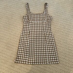 Brown gingham altard state mini dress size small